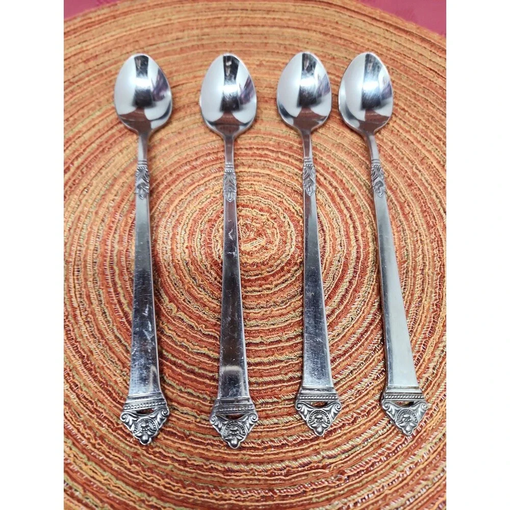 Portico By Oxford Hall Stainless Steel Set Of 4 Iced Tea Spoons Japan 1977